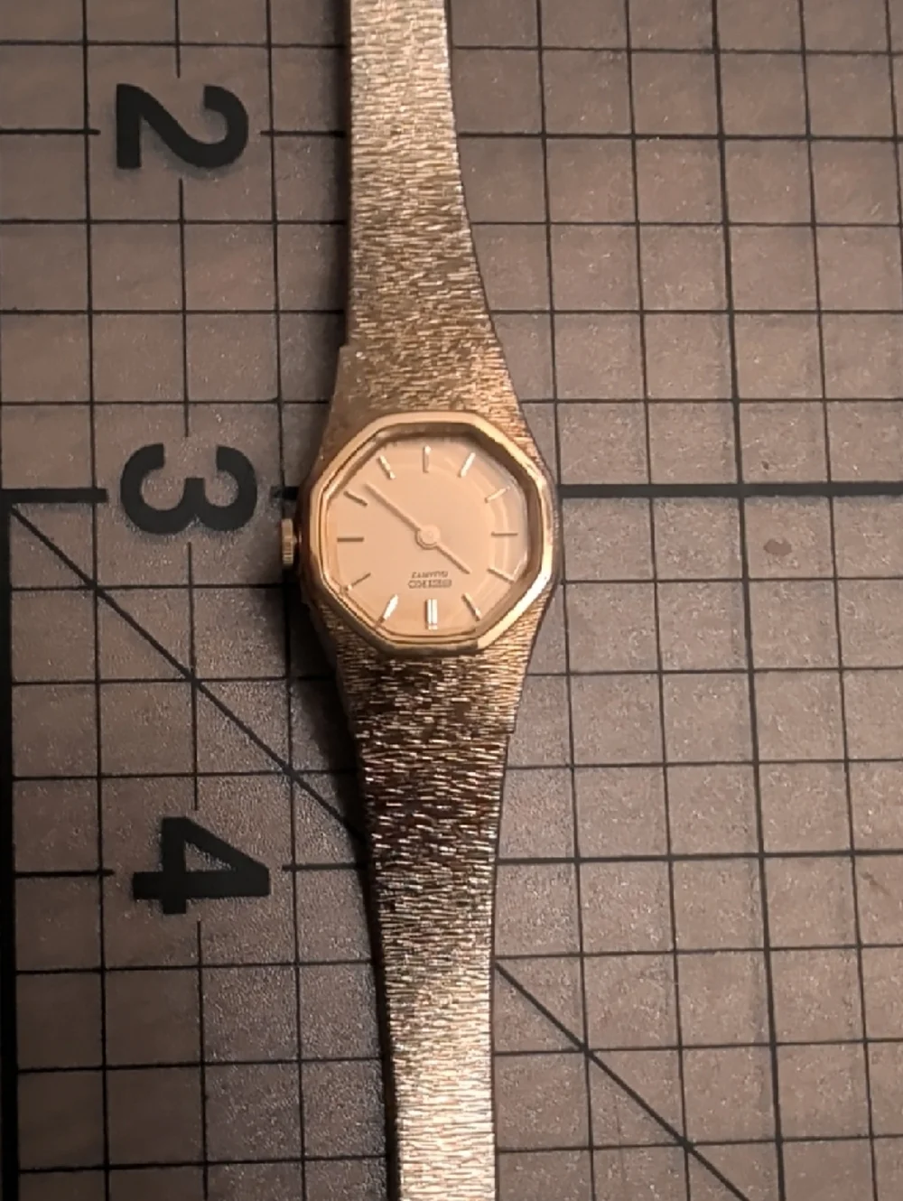 Seiko Gold Tone Ladies Watch with Octagonal Bezel